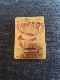 ❄Meowth VMAX HP300 Gold Foil Pokemon Card G-Max Gold Fan Art Card SWSH005 TCG - Image 1