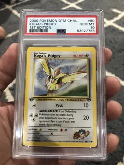 Koga's Pidgey - 1st Edition Non-Holo Gym Challenge Pokemon Card - Gem MT PSA 10 - Image 1