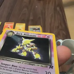 Pokemon Dark Alakazam Card 1/82 Team Rocket Holo Rare, Vintage TCG, WOTC - Image 3