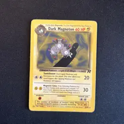 Dark Magneton 28/82 Non-Holo Rare Card Team Rocket Set Heavy Play Damaged - Image 1