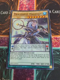 Yugioh Dragonpit Magician PEVO-EN014 Super Rare 1st Edition Near Mint - Image 1