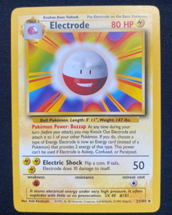 Pokemon Electrode 21/102 Base Set Non-Holo WOTC Vintage Card (LP) - Image 1