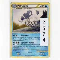 Pokemon TCG Poliwrath 21/95 HGSS Unleashed Regular Rare Card EN-MP 2010 - Image 3