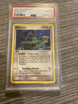 PSA 10 Rayquaza EX Deoxys 22/107 Rare Pokemon Card Low Pop - Image 1