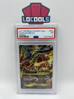 2017 Pokemon M Lucario EX 55a/111 Full Art Mega Powers Collection Promo PSA 1 - Image 1