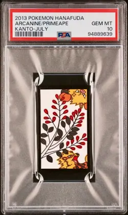 PSA 10 - Arcanine/Primeape 2013 Hanafuda Kanto July - Pokemon - Image 1