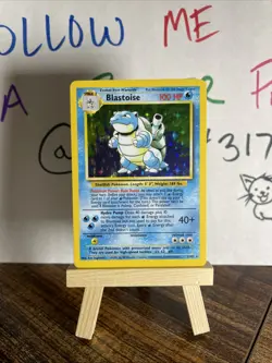 Pokemon TCG Blastoise 2/102 Base Set Unlimited Holo Rare Vintage 1999 WOTC - Image 1