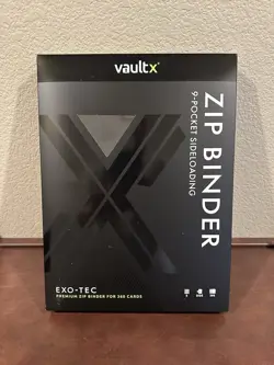 VaultX Premium Exo-TecR Zip Binder - 9 Pocket Holds 360 Trading Card - BLACK NEW - Image 1