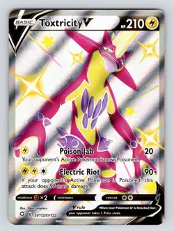 Pokemon TCG Toxtricity V Shining Fates SV112/SV122 Holo Shiny Holo Rare - Image 1