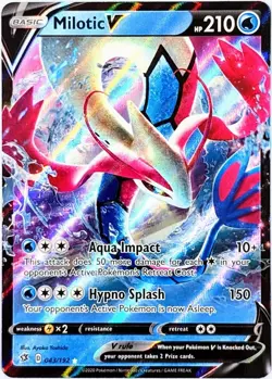 Milotic V 043/192 ULTRA RARE Pokemon Card TCG 2020 SWSH Rebel Clash NM - Image 1