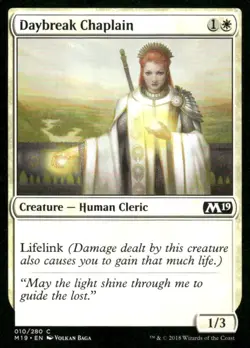 Daybreak Chaplain 010/280 M19 MTG Magic the Gathering card - Image 1