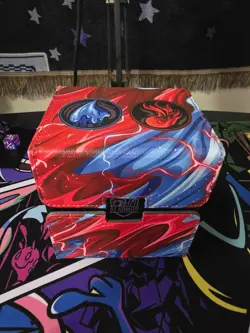 Ai Armor MTG Commander 100+ Card Custom Art Deck Box with Storage (Blue/Red) - Image 1