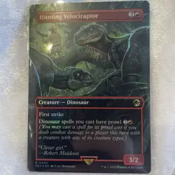 Hunting Velociraptor (Borderless) - **Foil** - Near Mint - MTG - Image 1