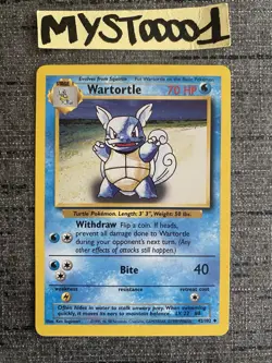 Carte Pokemon Wartortle 42/102 Set De Base Wizard Anglais Occasion - Image 1