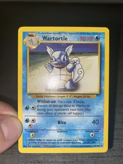 Carte Pokemon Wartortle 42/102 Set De Base Wizard Anglais Occasion - Image 3