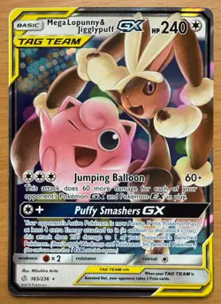 Mega Lopunny & Jigglypuff GX 165/236 - Cosmic Eclipse - Pokemon Card - Near Mint - Image 1