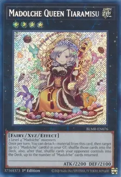 BLMR-EN076 MADOLCHE QUEEN TIARAMISU SECRET RARE 1ST EDITION NM YuGiOh CARD TCG - Image 1