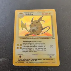 Pokemon TCG Raichu Holo Card Base Set Fossil, 14/62 - Image 1