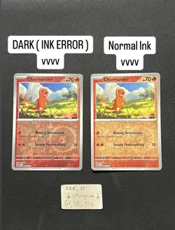 INK ERROR CARD!!! - Pokemon 151 - ENGLISH - Charmander - 004/165 - Reverse Holo - Image 1