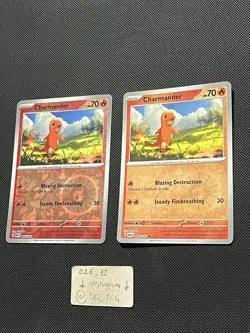 INK ERROR CARD!!! - Pokemon 151 - ENGLISH - Charmander - 004/165 - Reverse Holo - Image 3