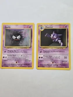 Pokemon TCG Gastly 50/102 and Haunter 29/102 Base Set 1999 Lot of 2 Cards - Image 1