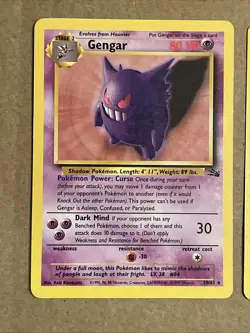 Gengar 20/62, Haunter 21/62, Gastly 32/62 Pokemon Fossil Set Non-Holo Rare Card - Image 2