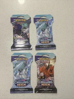 Pokemon Chilling Reign Booster Pack - 10 Cards Pack - SEALED 4 Pack Lot x4 - Image 1