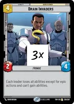 Star Wars Unlimited TWI - Brain Invaders - Rare Play-set X 3 Cards - Image 1