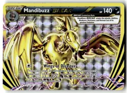 Mandibuzz BREAK XY182 Ultra Rare Black Star Promo Pokemon Card NM - Image 1