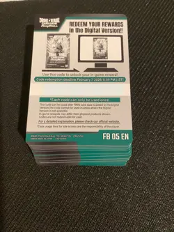 x100 Dragon Ball Super: Fusion World New Adventure FB05 Code Cards - Image 1