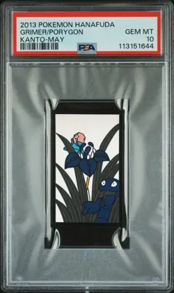 Pokemon Card Grimer & Porygon Kanto - May Hanafuda 2013 PSA 10 GEM MINT - Image 1