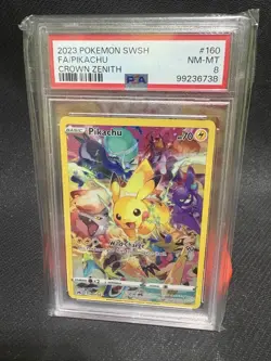 Pokemon TCG Pikachu Crown Zenith Holo Card PSA 8 Mint 160/159 Secret Rare - Image 1