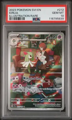 2023 Pokemon Svi EN-Scarlet & Violet Kirlia #212 Illustration Rare PSA 10 Gem - Image 1
