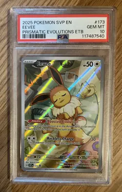 2025 EEVEE PSA 10 POKEMON SVP PRISMATIC EVOLUTIONS ETB PROMO #173 Card - Image 1