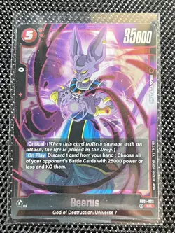 Dragon Ball Super Card Game Beerus Awakened Pulse FB01-023 Regular Super Rare - Image 1