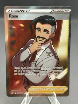Pokemon Card 2020 Darkness Ablaze Holo 189/189 ROSE TRAINER FULL ART - Image 1