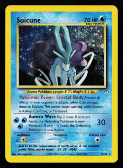 Suicune 14/64 Holo SWIRL Neo Revelation Pokemon Card - Image 1