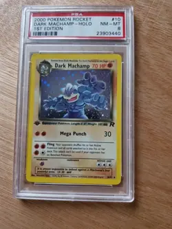 Pokemon TCG Dark Machamp 1st edition Holo Team Rocket 2000 PSA 8 Graded Card - Image 1