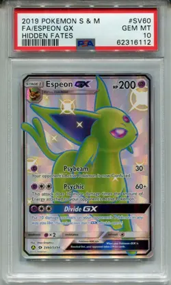 Pokemon Sun & Moon Hidden Fates Shiny Vault Card SV60 Espeon PSA 10 - Image 1