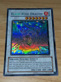 Black Rose Dragon Ghost Rare UNL Edition LP Card CSOC-EN039 Damaged Corner - Image 1