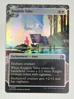 Knightly Valor - 0008 - Wilds of Eldraine: Enchanting Tales - MTG - NM --- FOIL - Image 1