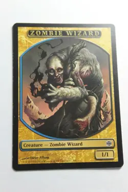 MTG Zombie Wizard x1- -Alara Reborn Tokens-Lightly Played - Image 1