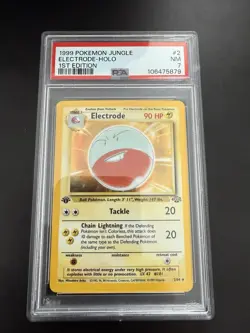 PSA 7 Electrode 1st Edition Jungle 2/64 Pokemon Card Near MINT Holo - Image 1