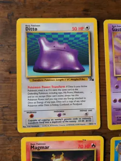 19 x 1999 Original Fossil Pokemon Cards (Includes rare 18/62 Ditto) - Image 2