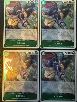 OP01-054 X Drake X.Drake One Piece Card Game Romance Dawn Playset x4 - Image 1