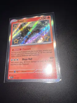Entei 112/091 Pokemon TCG Paldean Fates Baby Shiny Holo Rare Card - NM - Image 2
