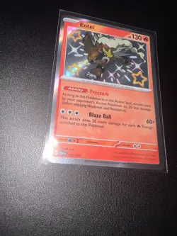 Entei 112/091 Pokemon TCG Paldean Fates Baby Shiny Holo Rare Card - NM - Image 3