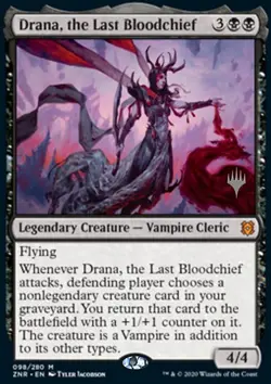 MTG Drana, the Last Bloodchief (98p/168) Zendikar Rising Promos LP - Image 1