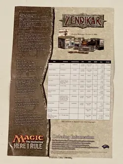 Magic MTG Zendikar Product Promotional Poster NEW TCG CCG - Image 2