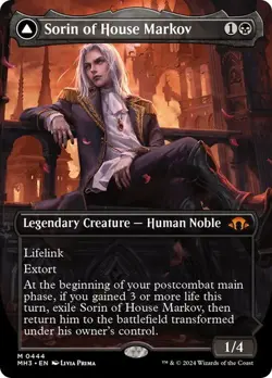 Sorin of House Markov Ravenous Neonate BORDERLESS - 0444 - Mythic - MH3 MTG - Image 1